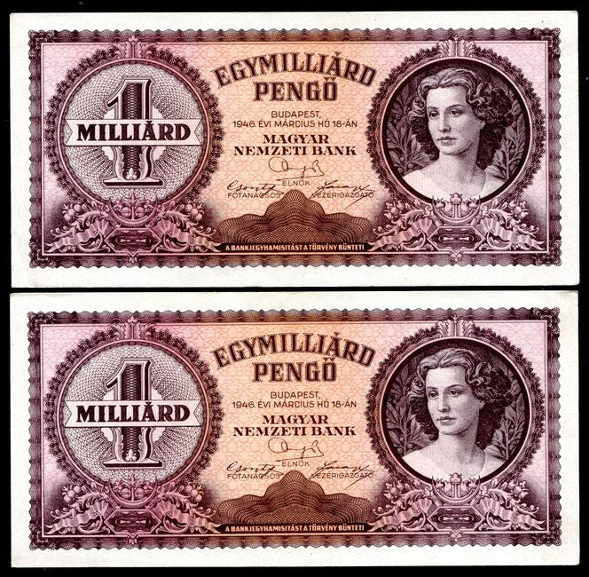 1946 R 1 milliárd Pengő - sorszámkövető