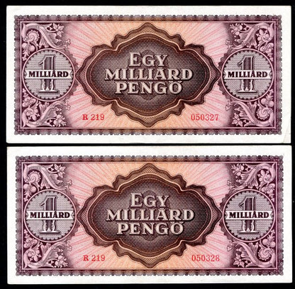1946 R 1 milliárd Pengő - sorszámkövető