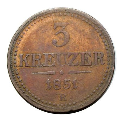 Ferenc József 1851B 3 krajcár
