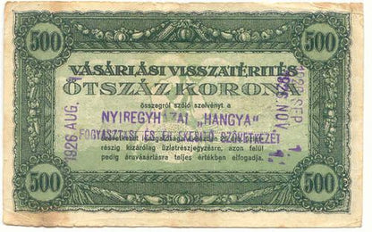 Vásárlási visszatérítés 500 Korona